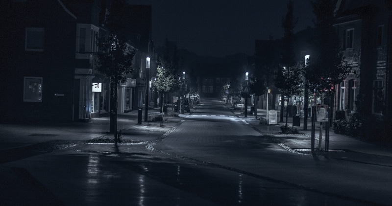 lights, car, motor vehicle, buildings, dark, illuminated, lighting equipment, transportation system, city street, rain, architecture, city life, evening