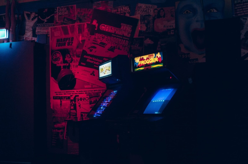 city, no people, communication, cabinets, illuminated, technology, representation, built structure, dark, night, arcade, text, human representation, neon