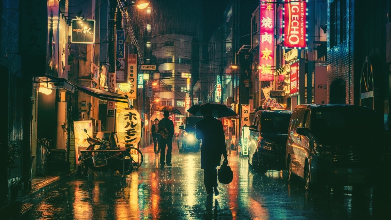 dark, night, street Light, europe, travel Destinations, real people, famous Place, black, umbrella, rainy season, transportation, lighting Equipment, nightlife