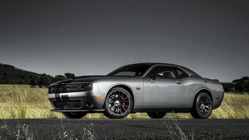 road trip, day, transportation, silver colored, sports car, wealth, retro styled, nature, road, Dodge Challenger SRT, sky, stationary, travel, Dodge, car