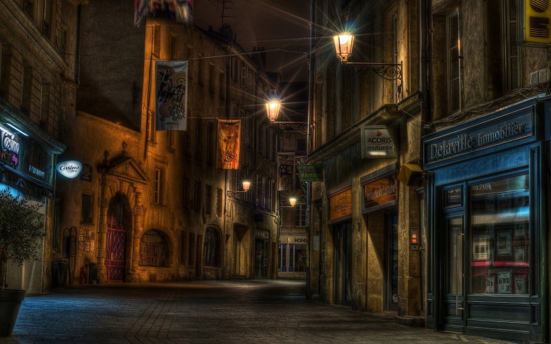 urban, empty, building, 1080P, night, lights, city, street, architecture, nighttime, photograph, buildings