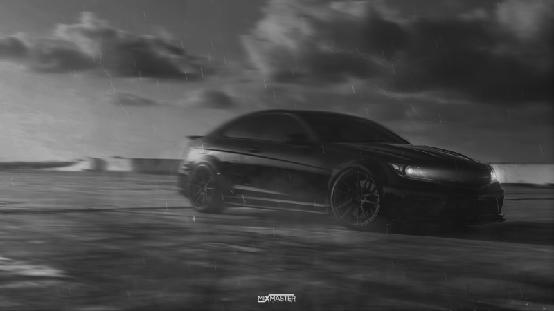 outdoors, day, mode of transportation, German cars, on the move, coupe, Mercedes-AMG, sky, C63 AMG, land vehicle, road, retro styled, Mercedes-Benz C63