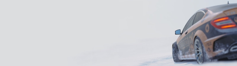 4K, copy space, rear view, travel, road trip, wheel, tire, forza horizon 3, video games, cold temperature, mode of transportation, road, Mercedes-Benz