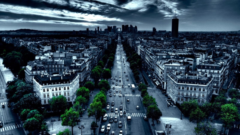 France, high angle view, town, history, cloud - Sky, famous Place, uSA, urban Skyline, city Life, residential district, car, motor vehicle, tower, paris - France