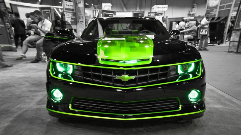 city, green, public transportation, shiny, land Vehicle, Camaro, stationary, engine, germany, new, business, premiere, 1080P, muscle cars, mode of Transport