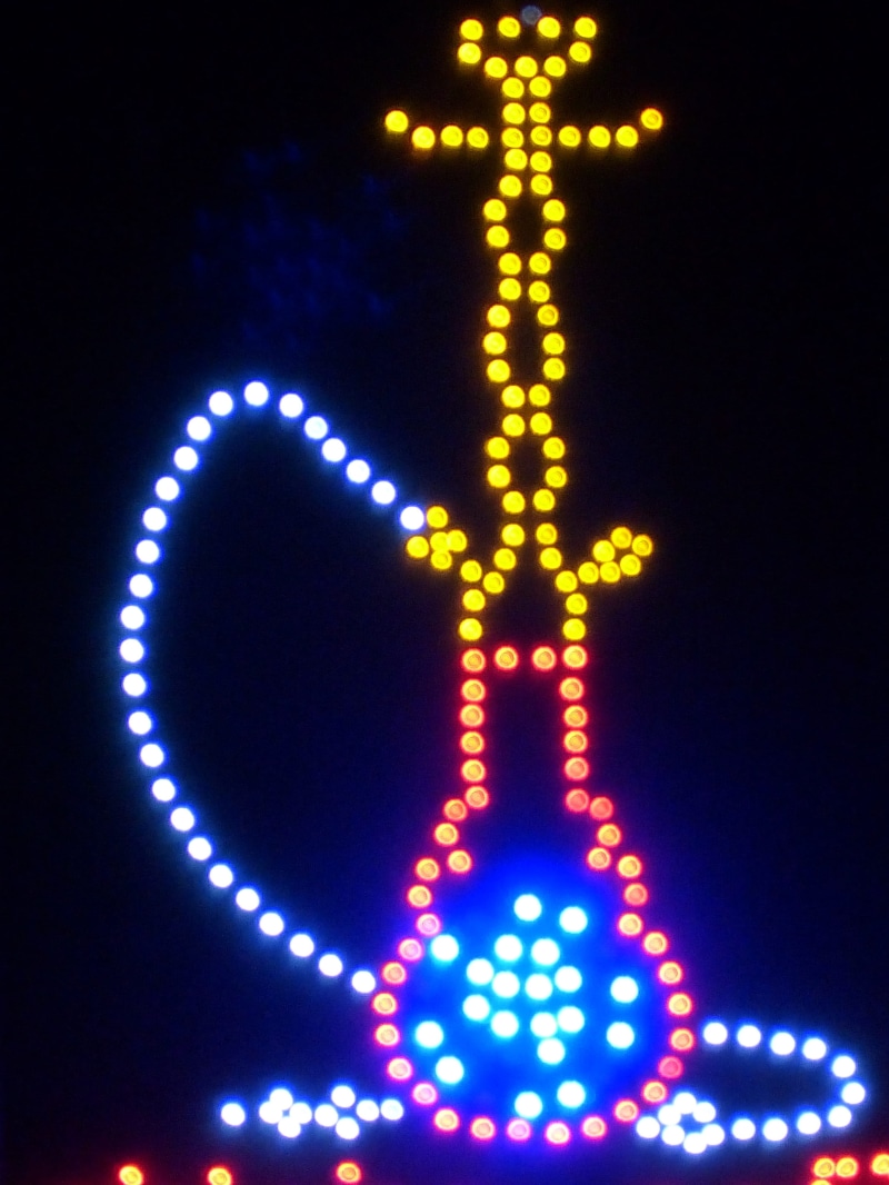 guidance, information, symbol, no people, advertising, led, neon, Led Light, Colorful, Hookah, lighting equipment, text, color, information sign, glowing