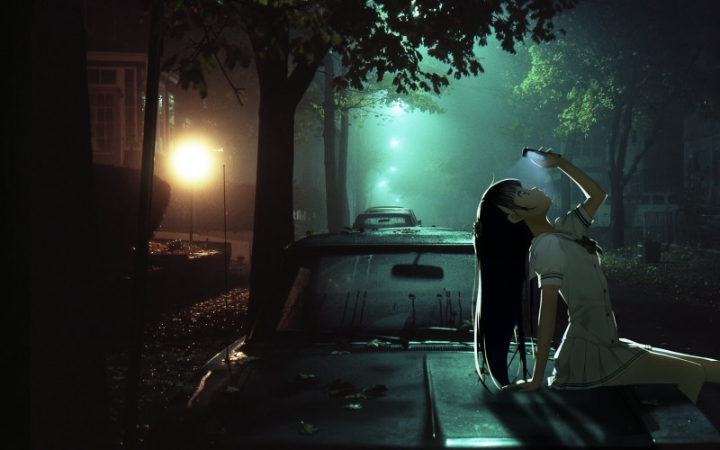 beauty, teenager, road Trip, couple - Relationship, sunlight, cityscape, mode of transportation, 1080P, sunset, one Person, sitting, anime girls, women