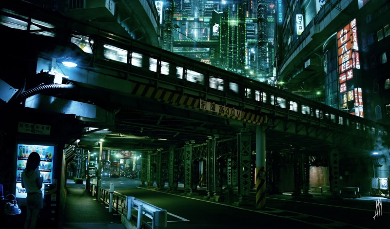 cityscape, cyberpunk, street, 720P, lights, futuristic, traffic, Hong Kong, night, urban, city, China