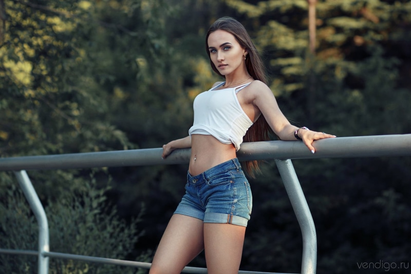 clothing, young women, beauty, standing, depth of field, pierced ears, tanned, real people, women, Anastasia Ampilogova, one person, lifestyles, portrait