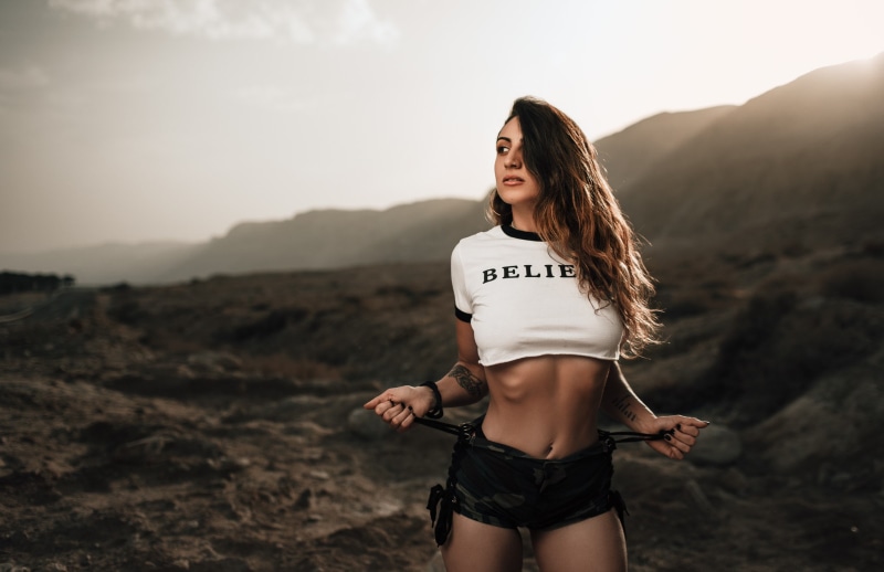 pierced nose, nose ring, women outdoors, the gap, women, belly, ribs, short shorts, jeans, black nails, brunette, portrait, 1080P, navel piercing scar