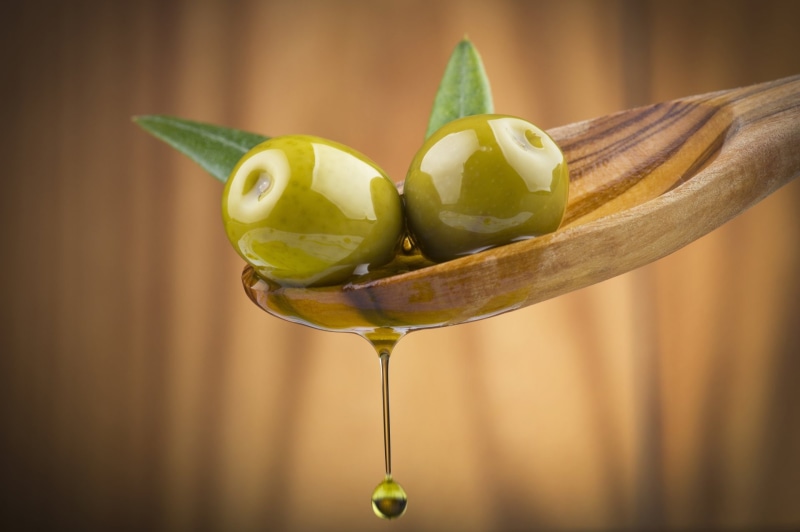 Oil, Macro, Olive, Food, Spoon, 1080P