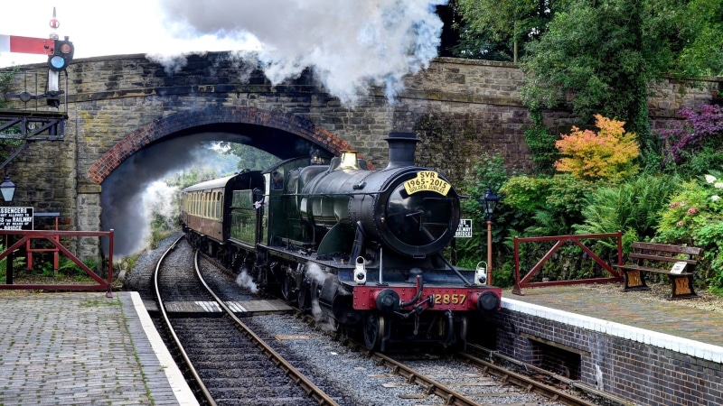 train - vehicle, train, black, smoke, pollution, architecture, railway, red, brown, transportation, built structure, steam train, steam, mode of transportation