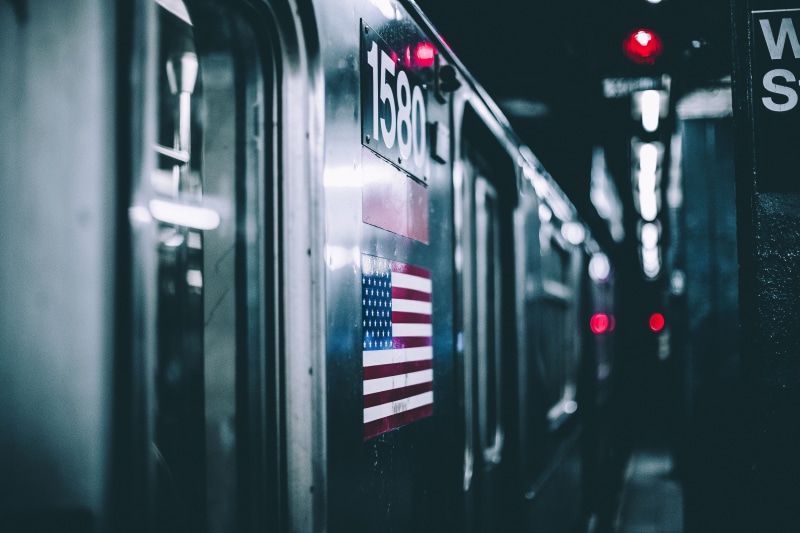 New York City, rail transportation, 4K, sign, close-up, train, uSA, commuter, subway, train - vehicle, transportation, text, railroad Track, illuminated