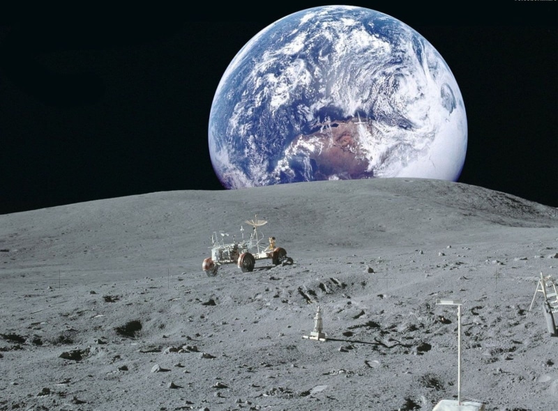 cold temperature, planet earth, nature, snow, black background, wildlife, the moon, winter, sphere, land, group of animals, view of earth from the moon