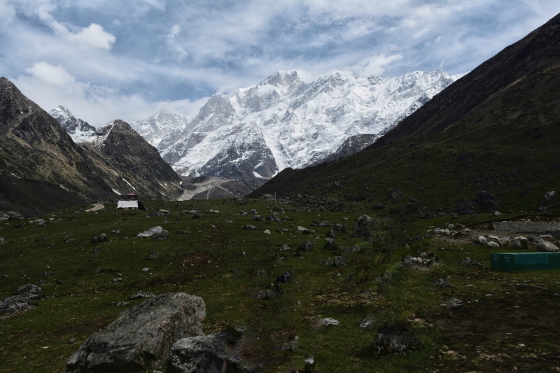 land, mountains, cold temperature, no people, kedarnath, scenics - nature, landscape, solid, plant, tranquil scene, cloud - sky, mountain peak, rock, non-urban scene