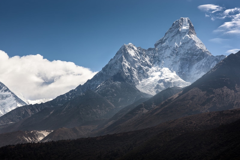  landscape, snowcapped mountain, mountain peak, day, environment, 1080P, The Himalayas, sky, tranquil scene, mountains, winter, mountain range
