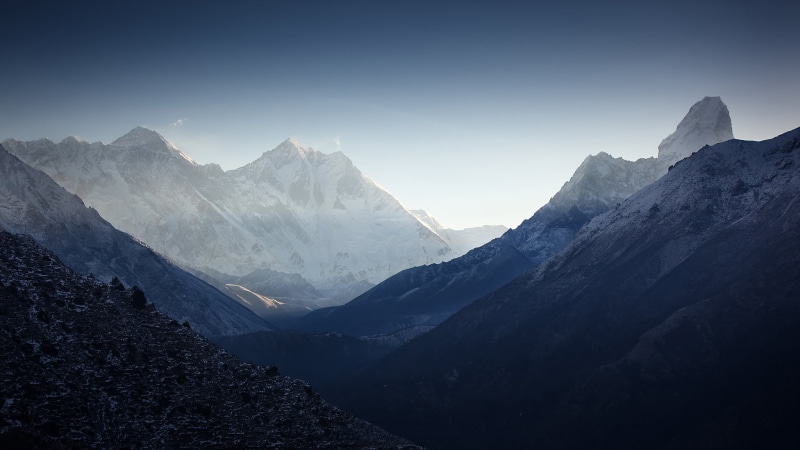 cloud - Sky, europe, glacier, Lhotse, rock - Object, blue, snowcapped mountain, sun, nature, valley, tourism, mountain Ridge, himalayas, outdoors, ice