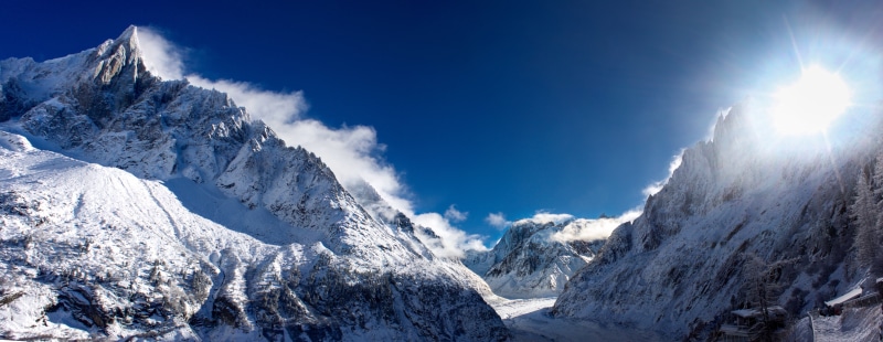 scenics, photo, landscape, cold - Temperature, ice, covered, mountain Peak, nature, mountain, BRILLIANT, winter, Mer de Glace, snow, 8K, sky, european Alps