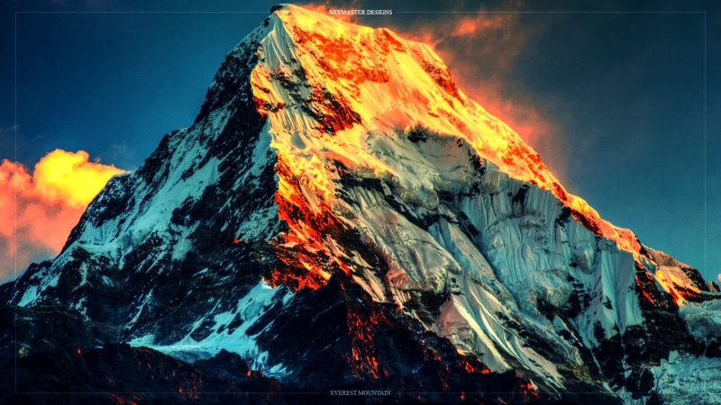 1080P, heat - temperature, outdoors, digital art, non-urban scene, Mount Everest, beauty in nature, snow, no people, scenics - nature, covered, mountains