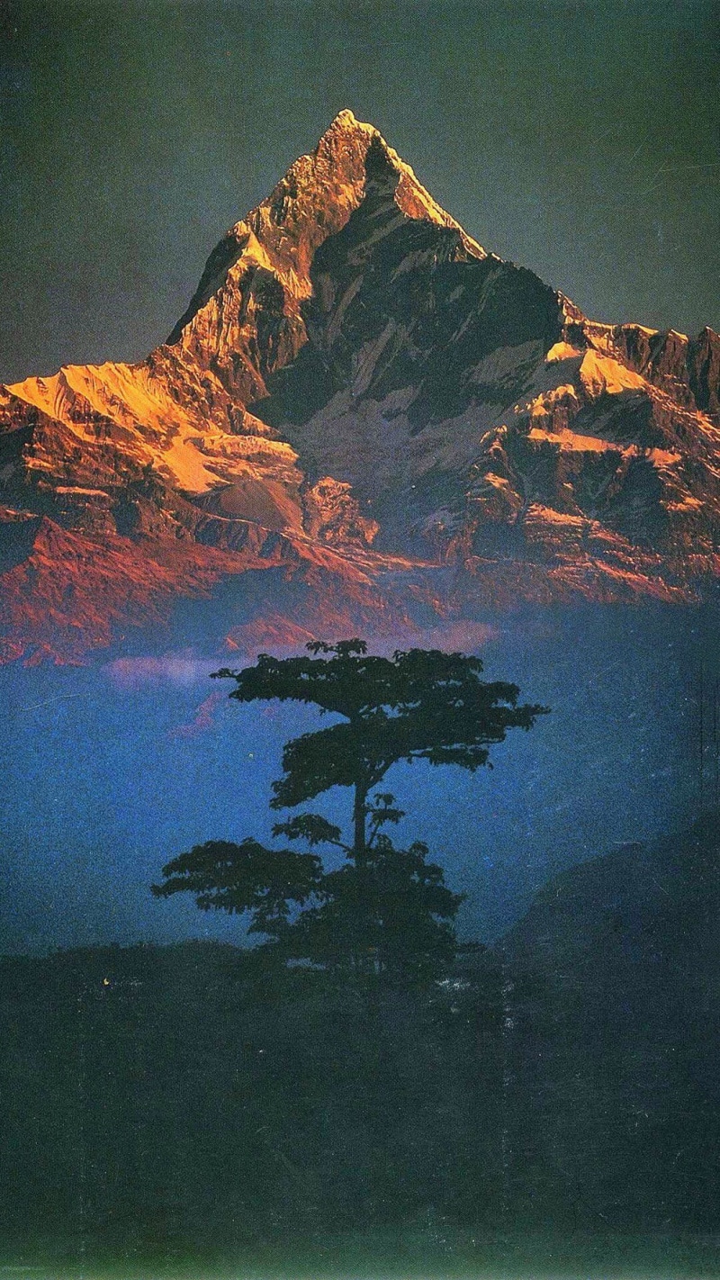 filter, sea, portrait display, environment, illustration, 1080P, mountains, mountain, annapurna, snowy mountain, tranquil scene, tranquility, water, beauty in nature