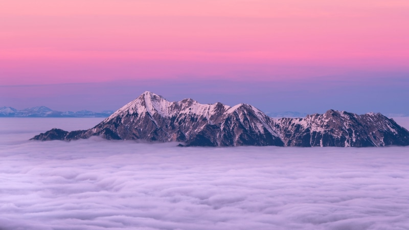mountains, dramatic sky, idyllic, environment, snowy peak, photography, range, Iceland, scenics - nature, purple, landscape, tranquil scene, winter, nature