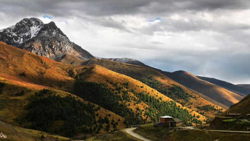 china, tranquil scene, cloud - sky, tranquility, plant, mountainous landforms, outdoors, ridge, nature, valley, environment, cloud, scenics - nature, road