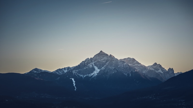 tranquil scene, scenics - nature, mountain range, snowcapped mountain, snow, gray, landscape, no people, cold temperature, outdoors, mountain peak, tranquility
