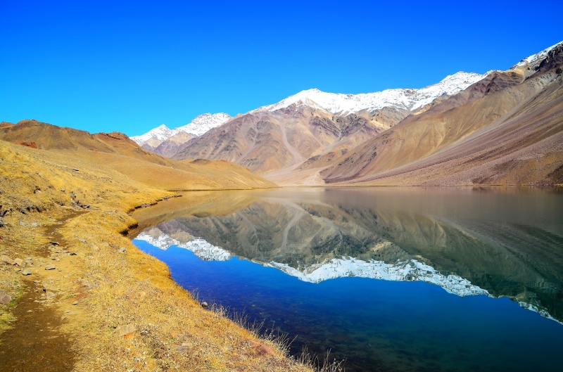 scenics - nature, idyllic, sky, tranquility, nature, snowcapped mountain, landscape, reflection, no people, mountain peak, day, lake, environment, mountain range