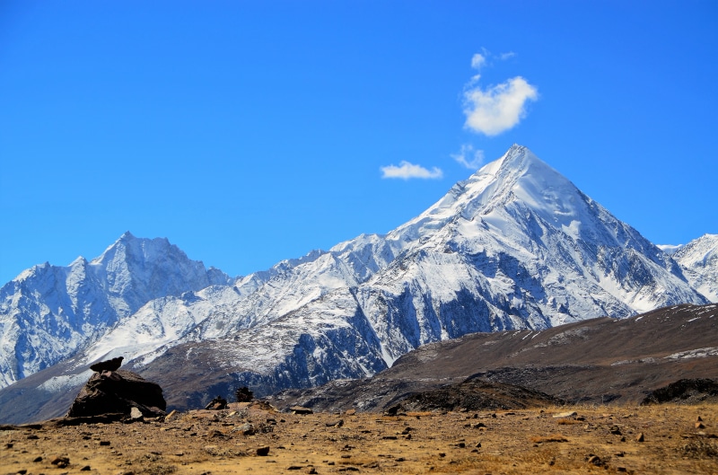 snowcapped mountain, mountain peak, mountains, mountain range, cold temperature, landscape, solid, 4K, outdoors, snow, spiti valley, nature, himalayas