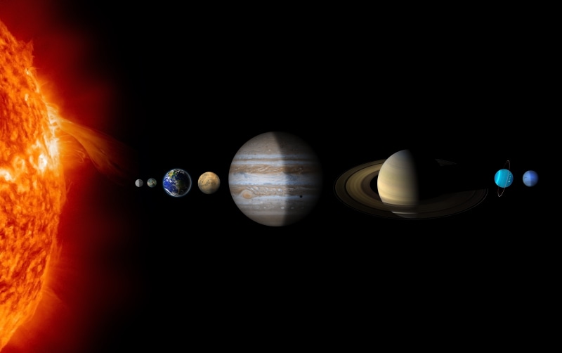 black background, planet - Space, group of objects, multi colored, red, sphere, scale, close-up, sky, shape, night, star - Space, moon Surface, still life