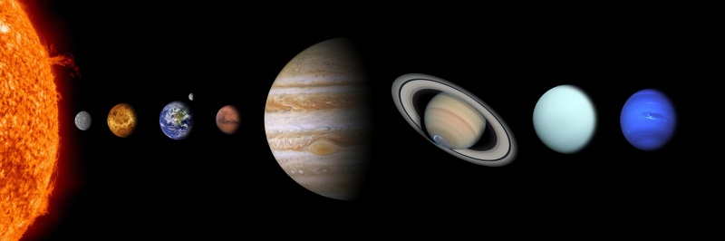 indoors, no people, multi colored, studio shot, solar system, earth, variation, neptune, technology, text, circle, uranus, direction, black background
