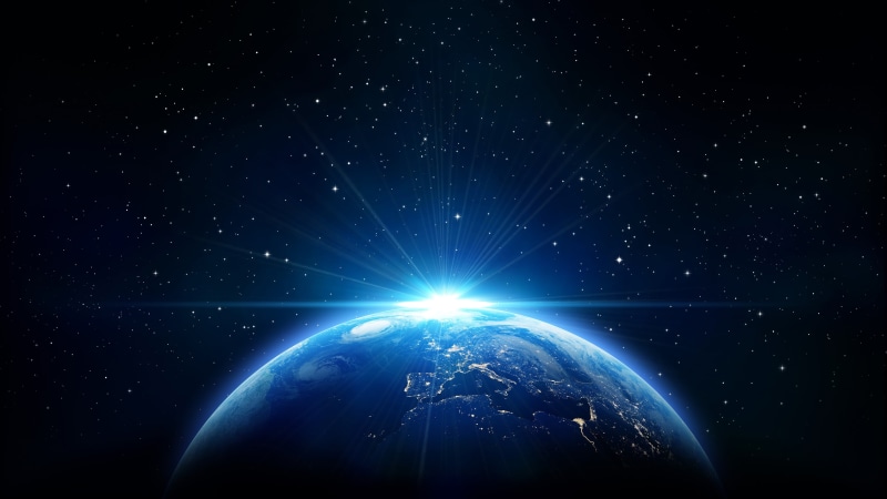 abstract, outdoors, sky, sunbeam, digital, glowing, astronomy, nature, no people, sunrise - dawn, illuminated, 4K, globe - man made object, planet - space