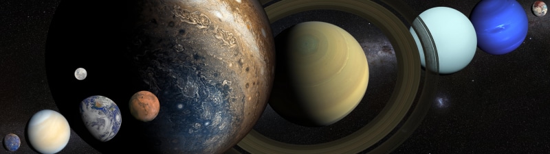 Milky Way, Uranus, Neptune, Earth, Saturn, Pluto, 5K, Jupiter, Mars, Solar System, Mercury, Venus