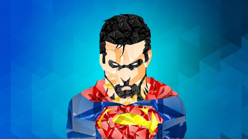 obscured face, unrecognizable person, lifestyles, 2K, blue, Superman, front view, poly, DC Universe Online, mask, real people, portrait, digital art, disguise