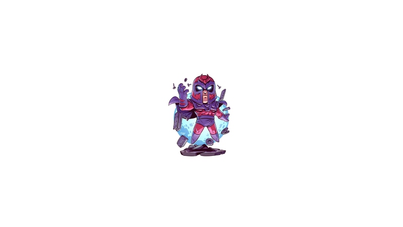 Marvel Heroes, 4K, minimalism, Marvel Super Heroes, Derek Laufman, X-Men, Marvel Comics, superhero, super villain, Magneto, chibi