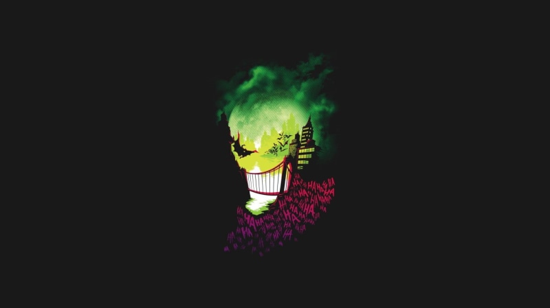 copy space, motion, cut out, portrait, DC Comics, Joker, vibrant color, 720P, indoors, no people, green color, multi colored, projection, villains, light - natural phenomenon