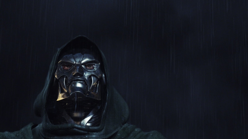 disguise, hood - clothing, one person, black, dark, black background, Dr. Doom, copy space, portrait, spooky, looking at camera, representation, villains