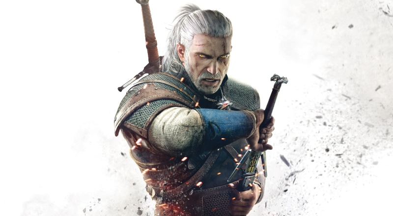 4K, gun, witcher, beard, facial hair, weapon, suit of armor, mature adult, men, males, Geralt of Rivia, aggression, The Witcher 3: Wild Hunt