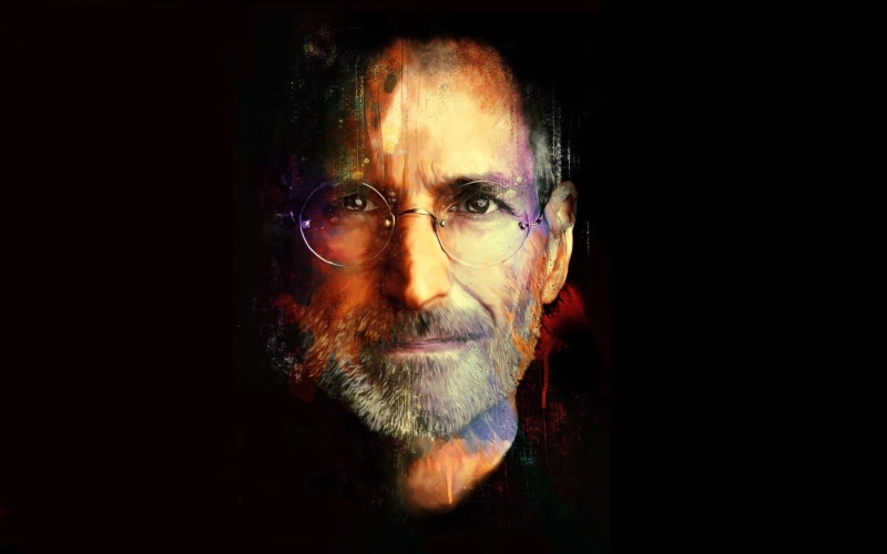 steve jobs, adult, mature men, serious, human Face, steve, black Background, caucasian Ethnicity, 1080P, portrait, dark, mid adult, looking, eyeglasses
