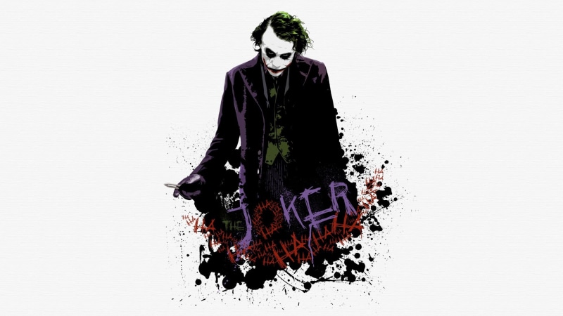 indoors, depression - sadness, paint splatter, standing, Joker, MessenjahMatt, adult, contemplation, portrait, copy space, sadness, Batman, movies, emotion