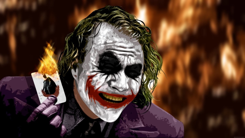 headshot, cards, Joker, close-up, 1080P, emotion, human face, front view, illustration, adult, human representation, women, nature, creativity, fire, burning