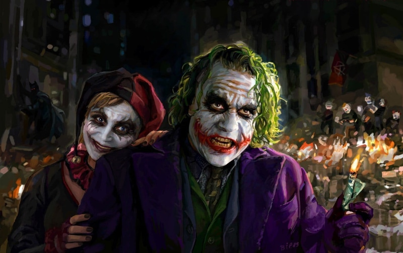 halloween, people, digital, real people, focus on foreground, spooky, Harley Quinn, incidental people, artwork, harley, DC Comics, night, Batman, quinn