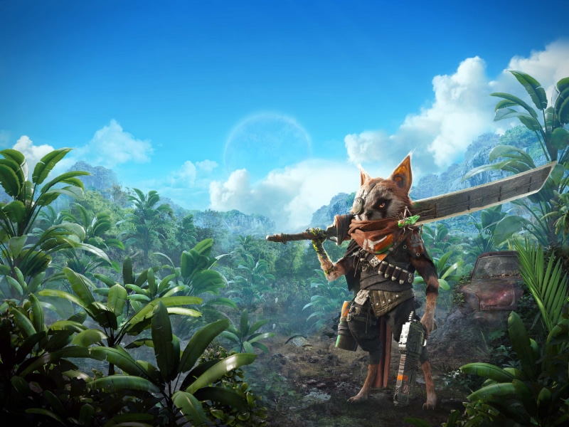 day, green color, blue, 5k, tree, men, 4k, 8K, growth, games, adventure, one animal, sky, land, one person, cloud - sky, clothing, 2018 games, plant, 8k