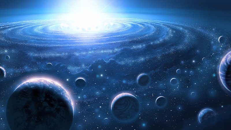 space art, 4K, galaxy, fantasy art, blue, cosmos, space, universe, orbit, planet