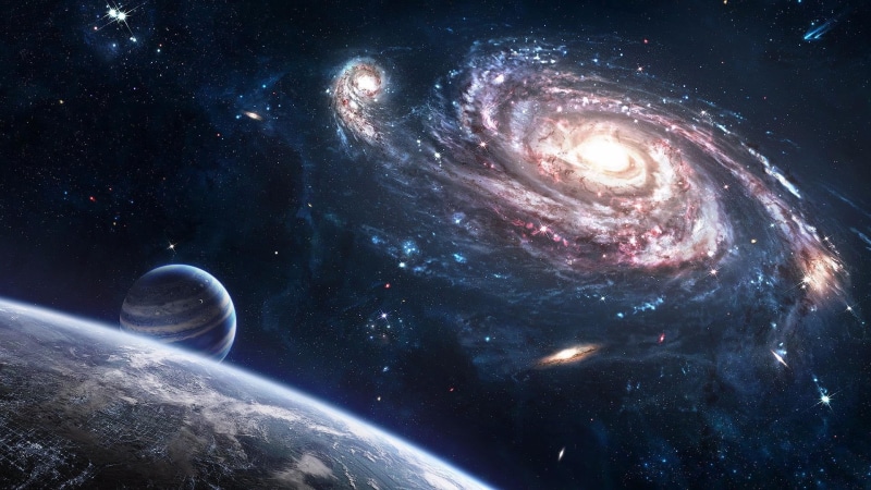 star - space, astronomy, moon, 1080P, blue, milky way, planet - space, andromeda, cloud - sky, nature, galaxy, night, glowing, outdoors, planet, spiral galaxy