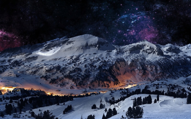 outdoors, snowcapped mountain, mountain Peak, nature, winter, tranquil scene, travel, white, cold temperature, environment, 1080P, star - space, mountain