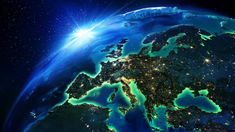 Earth, satellite view, planet - space, no people, galaxy, space art, globe - man made object, water, science, clouds, topography, green, nebula, outdoors