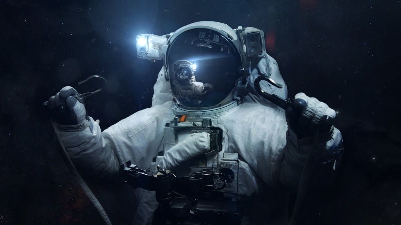 work helmet, security, protective workwear, space, protective mask - workwear, astronauts, one person, obscured face, indoors, spacewalk, waist up, headwear