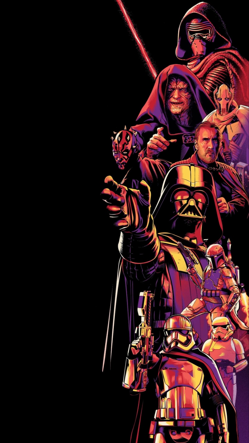 dark, vertical, amoled, 4K, Star Wars