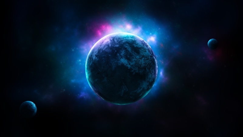 4K, 4K, Dark space, Planets